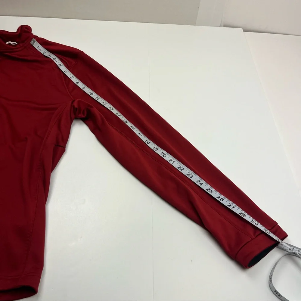 KJUS Men Diamond Fleece Half Zip Red Burgundy Pullover SZ Large Stretch Athletic
